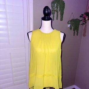 Nicole by Nicole Miller Yellow Sleeveless Blouse Women’s M - Sunny Charm!